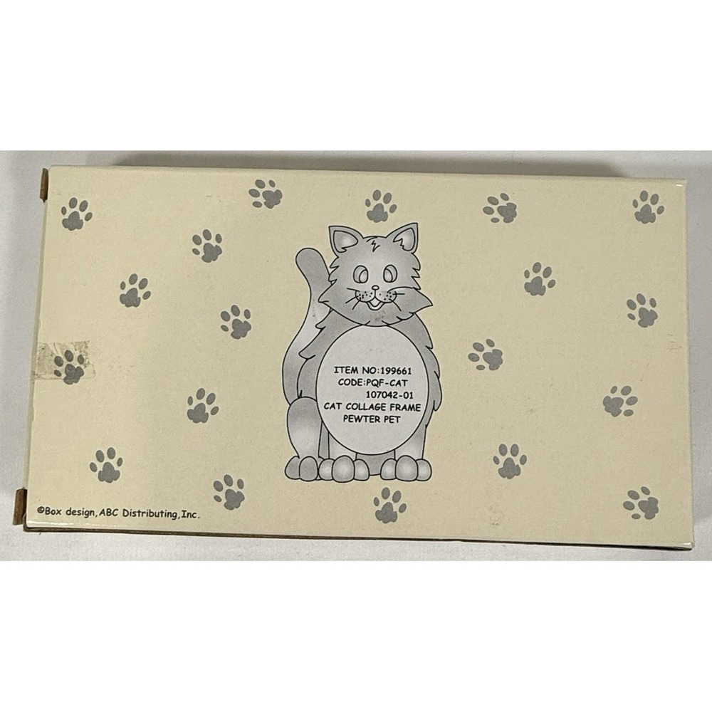 ABC Distributing Cat Collage Photo Frame Pewter Silver 4 Openings Whimsical 8in - Picture 12 of 15